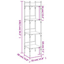 bogreol 35x30x138,5 cm 4 hylder konstrueret træ brunt egetræ