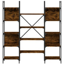 bogreol 155,5x24x166,5 cm konstrueret træ røget egetræsfarve