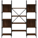 bogreol 155,5x24x166,5 cm konstrueret træ brun egetræsfarve