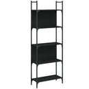 bogreol med 5 hylder 60,5x24x166,5 cm konstrueret træ sort