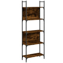bogreol 60,5x24x166,5 cm 4 hylder konstrueret træ røget eg