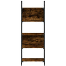 bogreol 60,5x24x166,5 cm 4 hylder konstrueret træ røget eg
