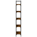 bogreol 60,5x24x166,5 cm 4 hylder konstrueret træ røget eg