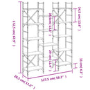 bogreol 127,5x28,5x172,5 cm konstrueret træ sort