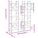 bogreol 127,5x28,5x172,5 cm konstrueret træ sort