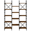 bogreol 127,5x28,5x172,5 cm konstrueret træ røget egetræsfarve