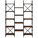 bogreol 127,5x28,5x172,5 cm konstrueret træ brun egetræsfarve