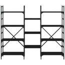bogreol 160x28,5x136,5 cm konstrueret træ sort