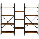 bogreol 160x28,5x136,5 cm konstrueret træ røget egetræsfarve