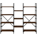 bogreol 160x28,5x136,5 cm konstrueret træ brun egetræsfarve
