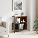 bogreol 72x28x77,5 cm konstrueret træ røget egetræsfarve
