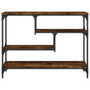konsolbord 100x30x75 cm konstrueret træ røget egetræsfarve