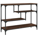 konsolbord 100x30x75 cm konstrueret træ brun egetræsfarve