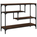 konsolbord 100x30x75 cm konstrueret træ brun egetræsfarve