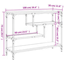konsolbord 100x30x75 cm konstrueret træ brun egetræsfarve