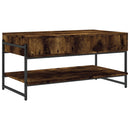 sofabord 90x50x45 cm konstrueret træ røget egetræsfarve