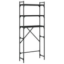 vaskemaskineskab 67x25x163 cm konstrueret træ sort