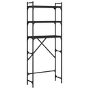 vaskemaskineskab 67x25x163 cm konstrueret træ sort