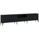tv-bord med skuffe 200x25x44 cm konstrueret træ sort