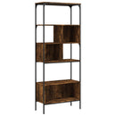 bogreol 76x33x188,5 cm 5 hylder konstrueret træ røget eg