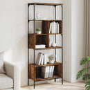bogreol 76x33x188,5 cm 5 hylder konstrueret træ røget eg