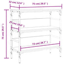 konsolbord 75x32x75 cm konstrueret træ sort