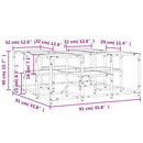 sofabord 91x91x40 cm konstrueret træ sort