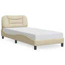 sengeramme uden madras Hvar 90x190 cm stof cremefarvet