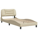 sengeramme uden madras Hvar 90x190 cm stof cremefarvet
