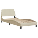sengeramme uden madras Hvar 90x200 cm stof cremefarvet