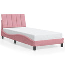 sengeramme uden madras Hanko 90x190 cm fløjl lyserød