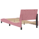 sengeramme uden madras Hanko 90x190 cm fløjl lyserød