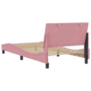 sengeramme uden madras Hanko 100x200 cm fløjl lyserød