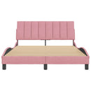 sengeramme uden madras Hanko 140x190 cm fløjl pink