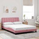 sengeramme uden madras Hanko 140x190 cm fløjl pink