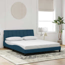 sengeramme uden madras Hanko 160x200 cm velour blå
