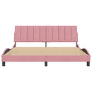 sengeramme uden madras Hanko 180x200 cm fløjl pink