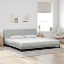 sengeramme uden madras Hanko Lysegrå 200x200 cm Fløjl