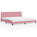 sengeramme uden madras Hanko 200x200 cm fløjl pink