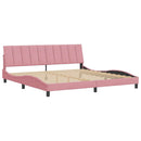 sengeramme uden madras Hanko 200x200 cm fløjl pink