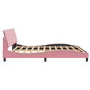 sengeramme uden madras Hanko 200x200 cm fløjl pink