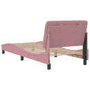 sengeramme uden madras 90x190 cm fløjl lyserød