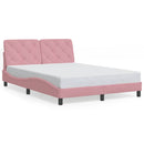 sengeramme uden madras 120x200 cm fløjl pink