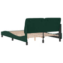 sengeramme uden madras Mørkegrøn 140x190 cm Fløjl