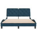 sengeramme uden madras 140x190 cm velour blå