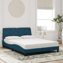 sengeramme uden madras 140x190 cm velour blå