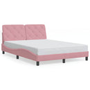 sengeramme uden madras 140x200 cm fløjl pink