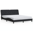 sengeramme uden madras Sort 160x200 cm Fløjl