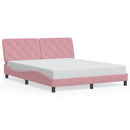 sengeramme uden madras 160x200 cm fløjl pink