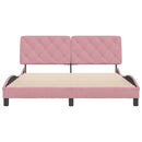 sengeramme uden madras 160x200 cm fløjl pink